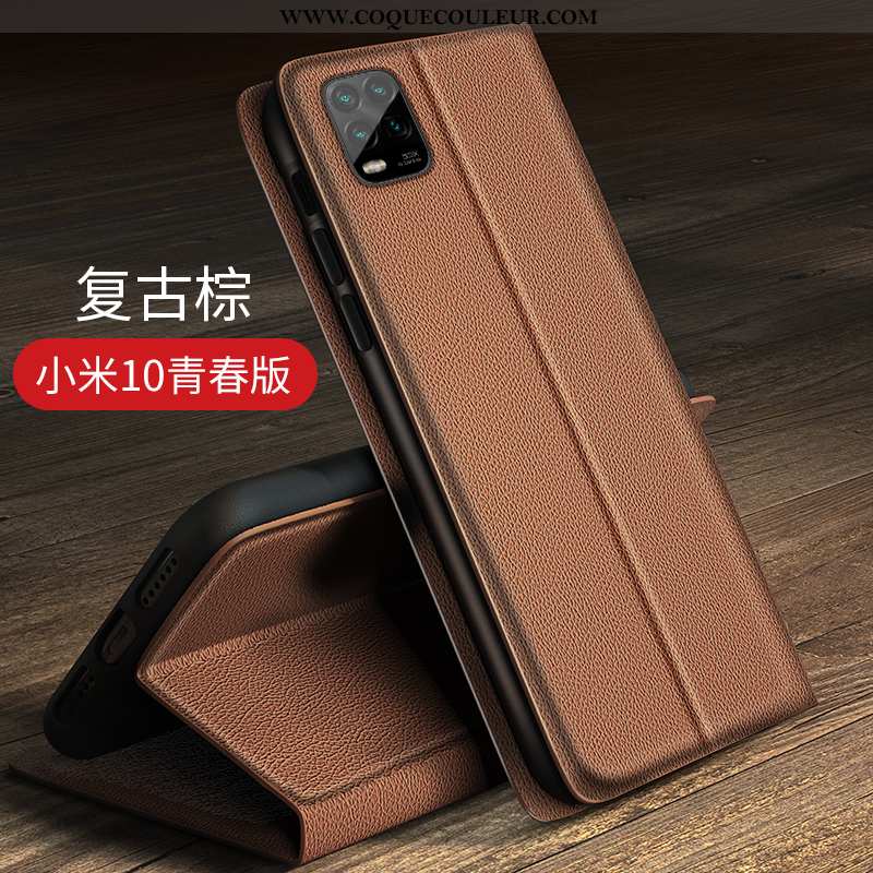 Coque Xiaomi Mi 10 Lite Silicone Noir Incassable, Housse Xiaomi Mi 10 Lite Protection Support