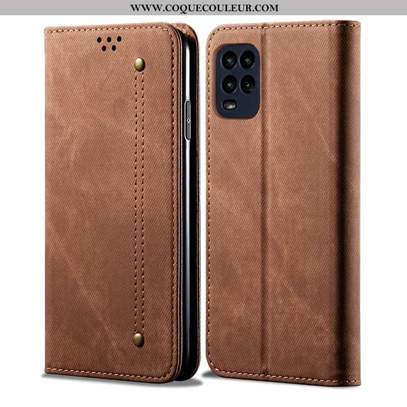 Housse Xiaomi Mi 10 Lite Protection Jeunesse Tout Compris, Étui Xiaomi Mi 10 Lite Cuir Marron