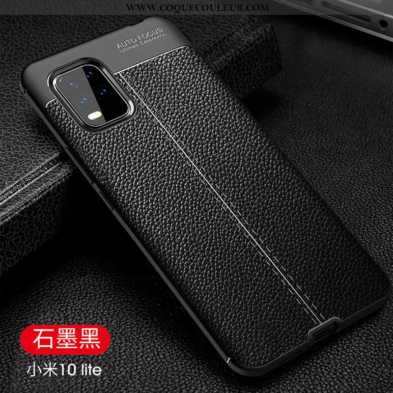 Coque Xiaomi Mi 10 Lite Fluide Doux Incassable Coque, Housse Xiaomi Mi 10 Lite Protection Pu Bleu