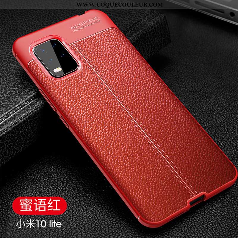 Coque Xiaomi Mi 10 Lite Fluide Doux Incassable Coque, Housse Xiaomi Mi 10 Lite Protection Pu Bleu