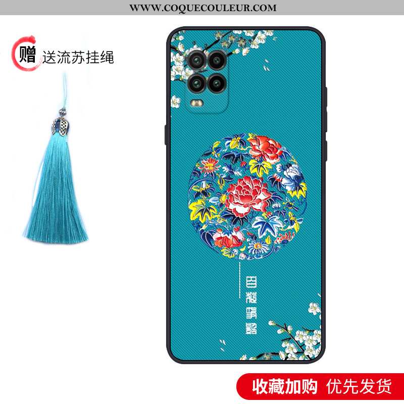 Étui Xiaomi Mi 10 Lite Silicone Tout Compris Coque, Coque Xiaomi Mi 10 Lite Protection Petit Bleu