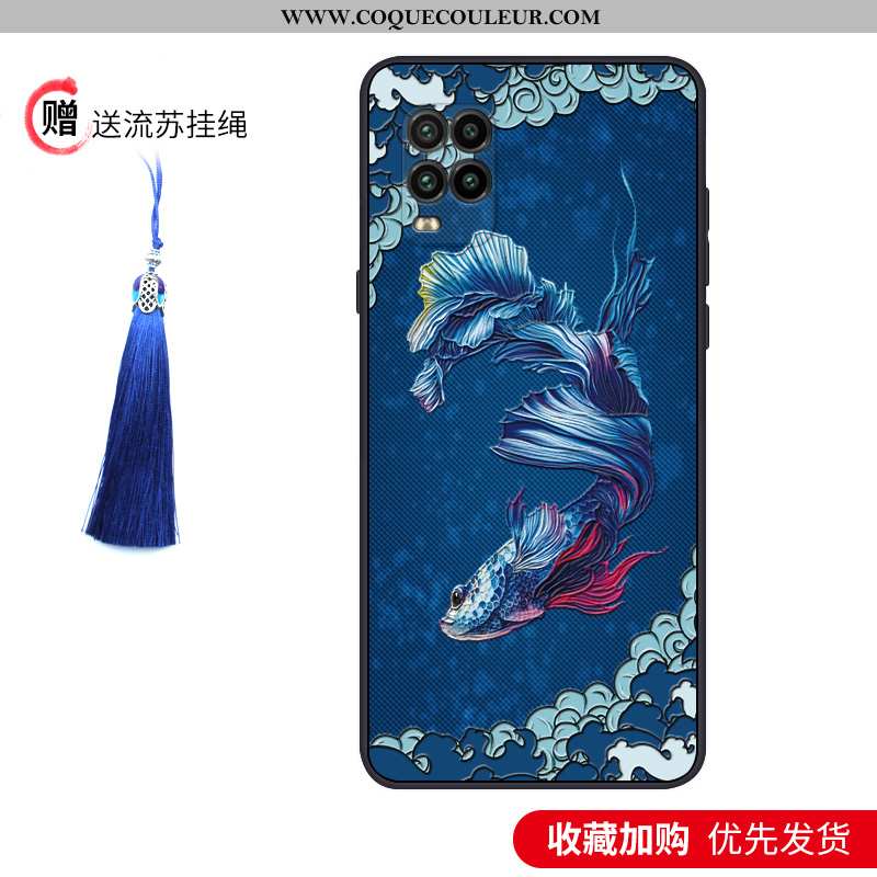 Étui Xiaomi Mi 10 Lite Silicone Tout Compris Coque, Coque Xiaomi Mi 10 Lite Protection Petit Bleu