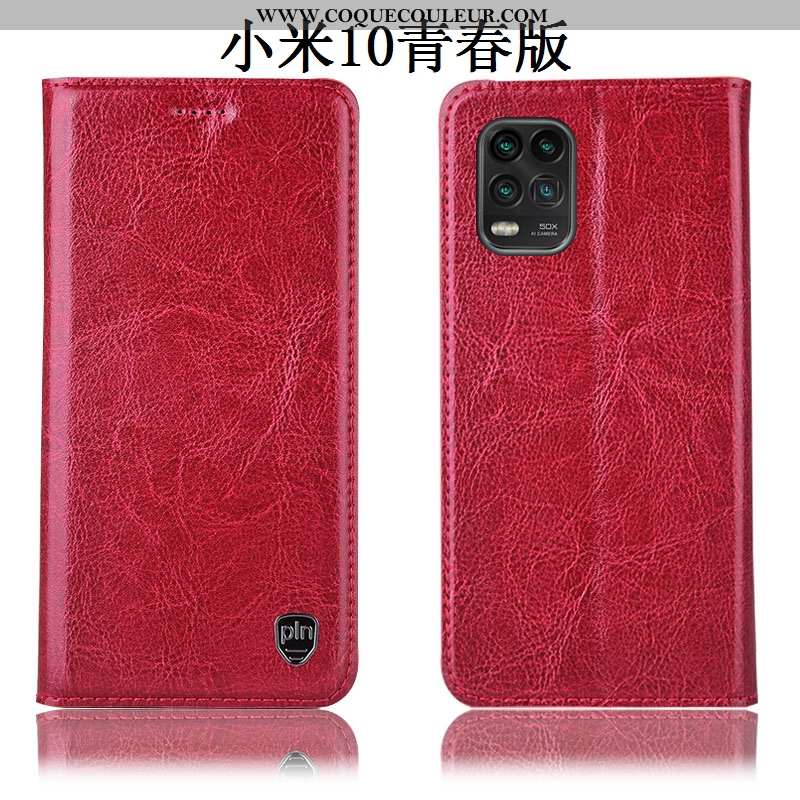 Housse Xiaomi Mi 10 Lite Modèle Fleurie Petit Coque, Étui Xiaomi Mi 10 Lite Protection Cuir Véritabl