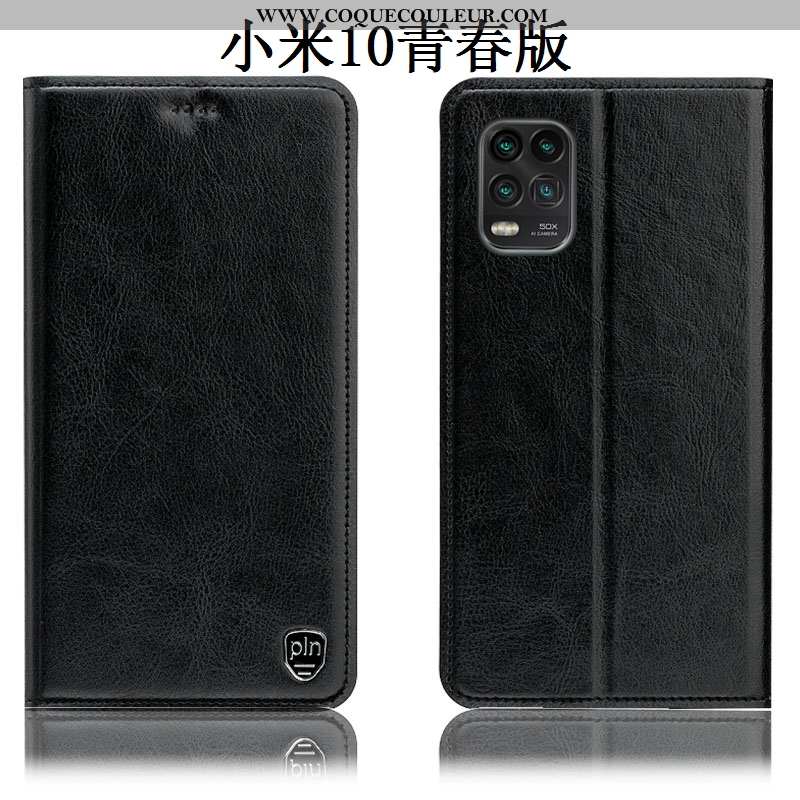 Housse Xiaomi Mi 10 Lite Modèle Fleurie Petit Coque, Étui Xiaomi Mi 10 Lite Protection Cuir Véritabl