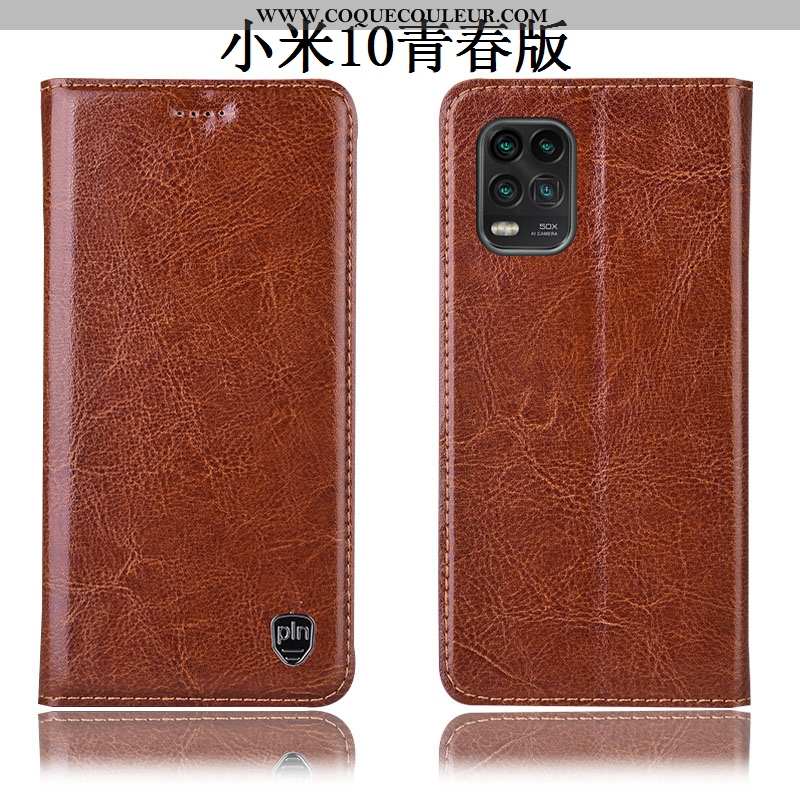 Housse Xiaomi Mi 10 Lite Modèle Fleurie Petit Coque, Étui Xiaomi Mi 10 Lite Protection Cuir Véritabl