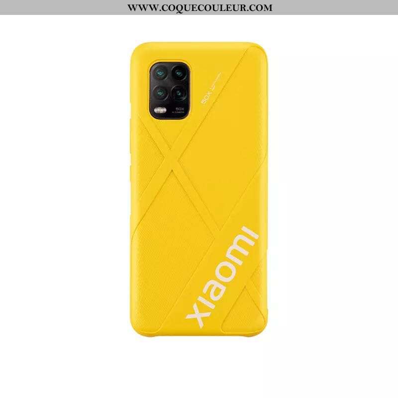 Coque Xiaomi Mi 10 Lite Protection Jaune Géométrie, Housse Xiaomi Mi 10 Lite Petit
