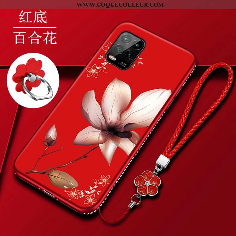 Étui Xiaomi Mi 10 Lite Fluide Doux Petit Légère, Coque Xiaomi Mi 10 Lite Silicone Incassable Rouge