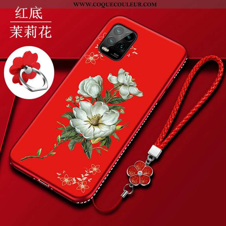 Étui Xiaomi Mi 10 Lite Fluide Doux Petit Légère, Coque Xiaomi Mi 10 Lite Silicone Incassable Rouge