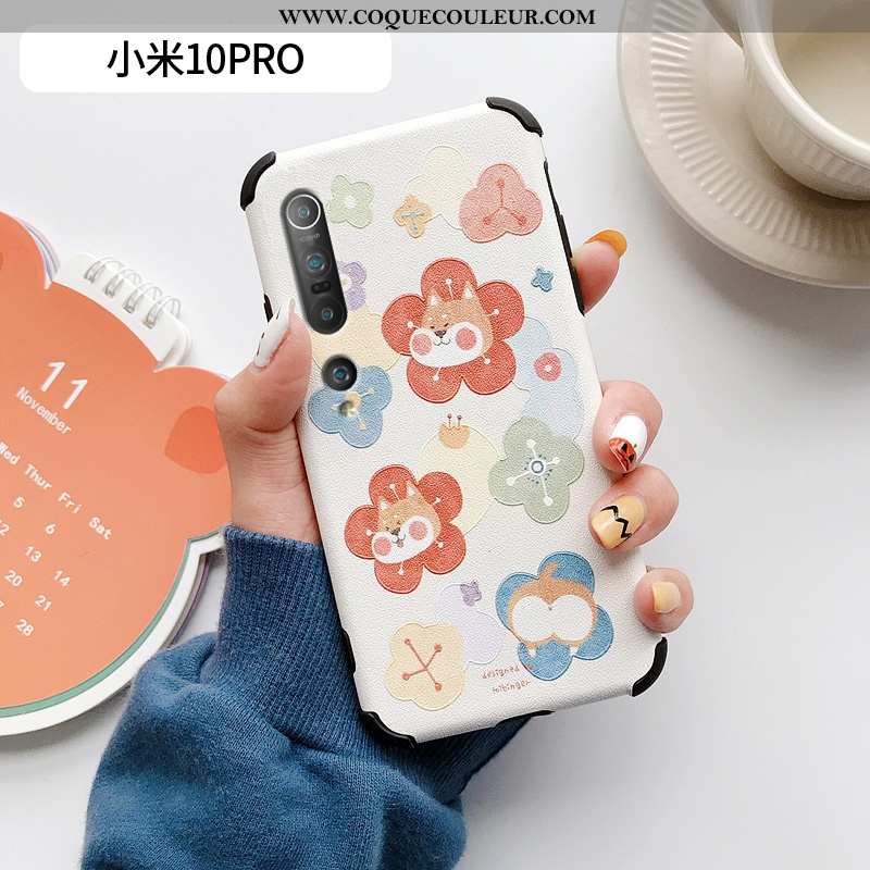 Housse Xiaomi Mi 10 Pro Modèle Fleurie Téléphone Portable Silicone, Étui Xiaomi Mi 10 Pro Fluide Dou