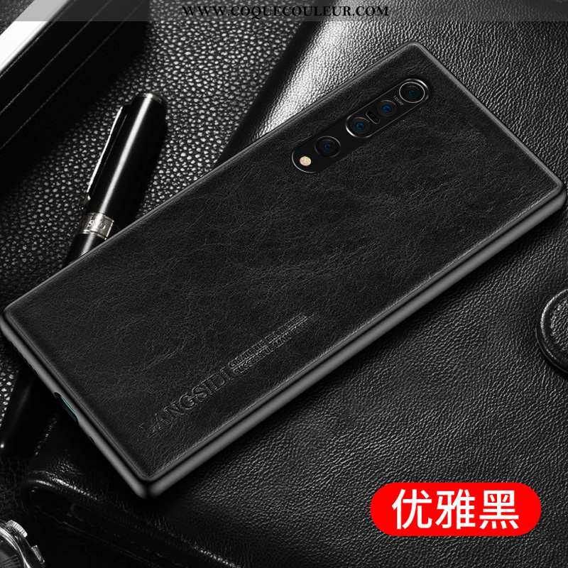 Coque Xiaomi Mi 10 Pro Cuir Véritable Simple Personnalisé, Housse Xiaomi Mi 10 Pro Ultra Tout Compri