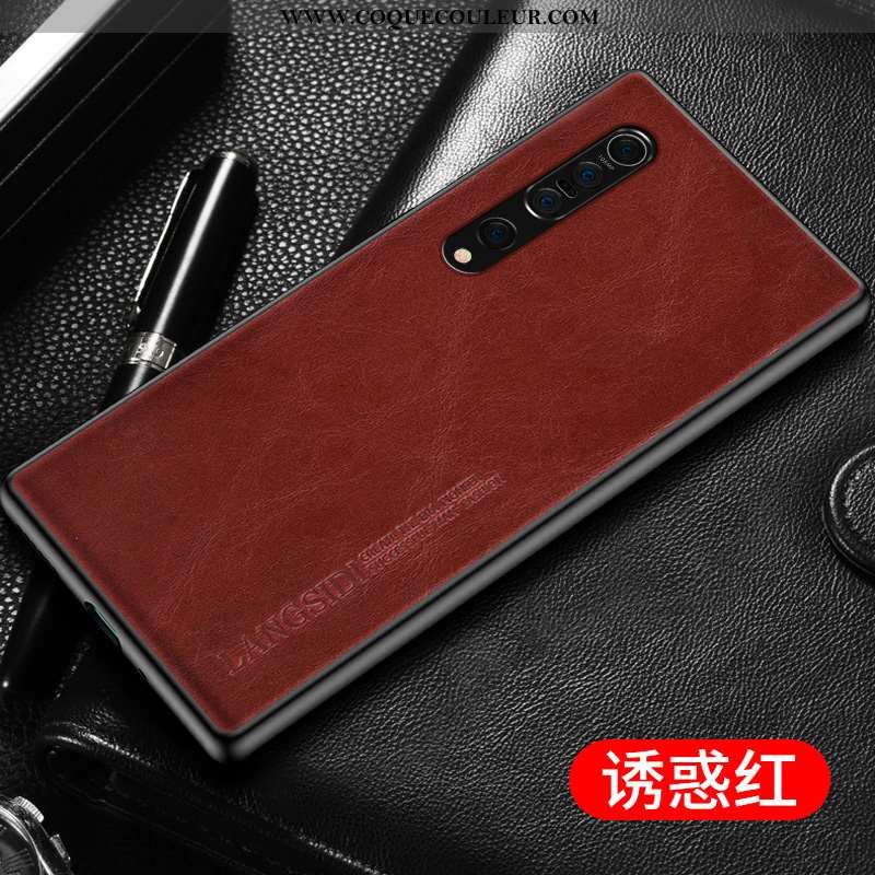 Coque Xiaomi Mi 10 Pro Cuir Véritable Simple Personnalisé, Housse Xiaomi Mi 10 Pro Ultra Tout Compri