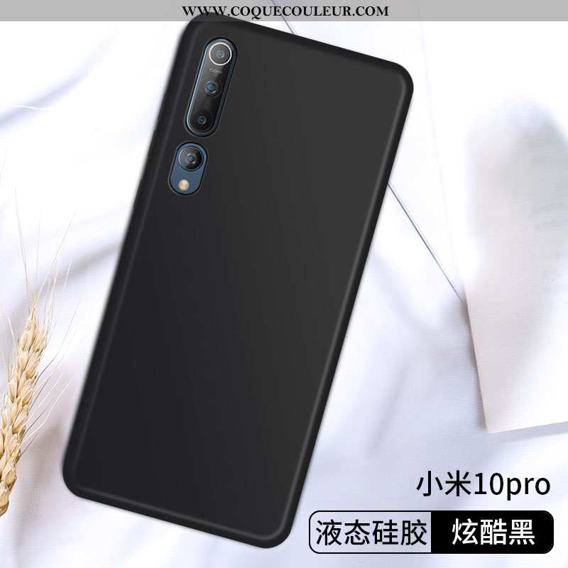 Housse Xiaomi Mi 10 Pro Légère Border Petit, Étui Xiaomi Mi 10 Pro Fluide Doux Créatif Gris