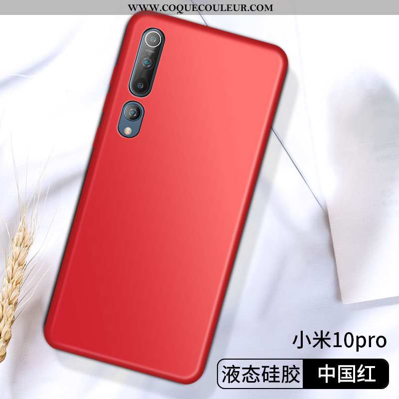 Housse Xiaomi Mi 10 Pro Légère Border Petit, Étui Xiaomi Mi 10 Pro Fluide Doux Créatif Gris