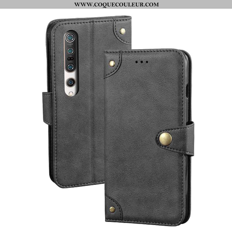 Housse Xiaomi Mi 10 Pro Fluide Doux Cuir Housse, Étui Xiaomi Mi 10 Pro Protection Jeunesse Noir