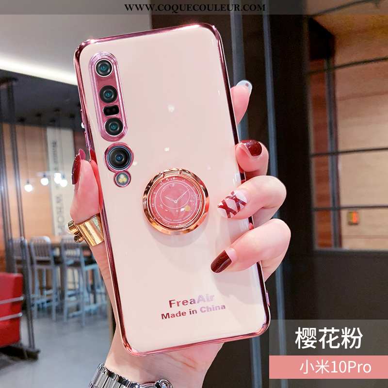 Étui Xiaomi Mi 10 Pro Créatif Net Rouge, Coque Xiaomi Mi 10 Pro Tendance Anneau Rose