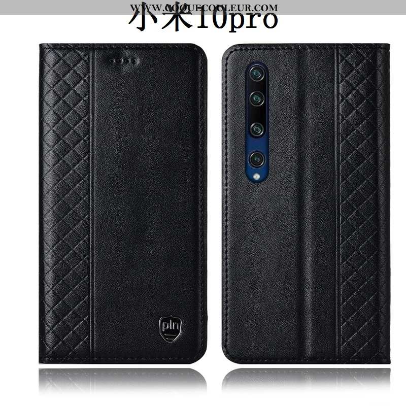 Étui Xiaomi Mi 10 Pro Cuir Véritable Tout Compris Incassable, Coque Xiaomi Mi 10 Pro Protection Peti