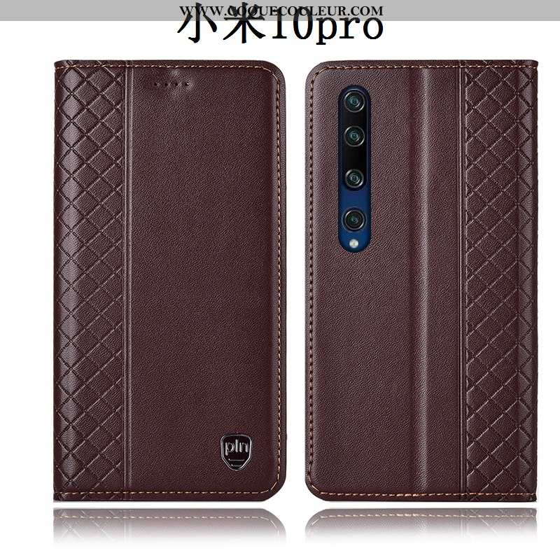 Étui Xiaomi Mi 10 Pro Cuir Véritable Tout Compris Incassable, Coque Xiaomi Mi 10 Pro Protection Peti