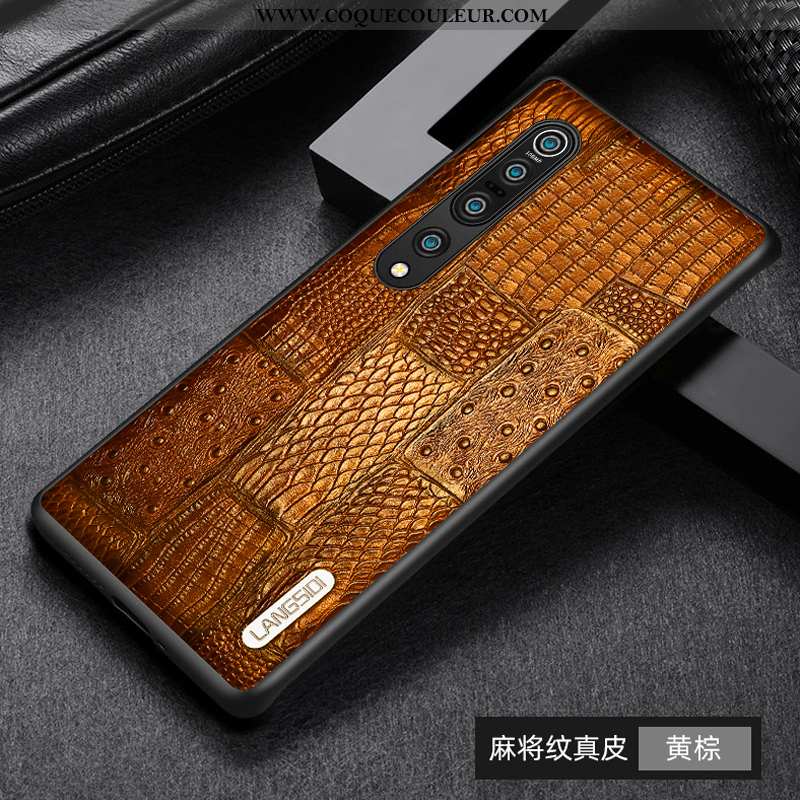 Housse Xiaomi Mi 10 Pro Protection Tout Compris Cuir, Étui Xiaomi Mi 10 Pro Cuir Véritable Coque Mar