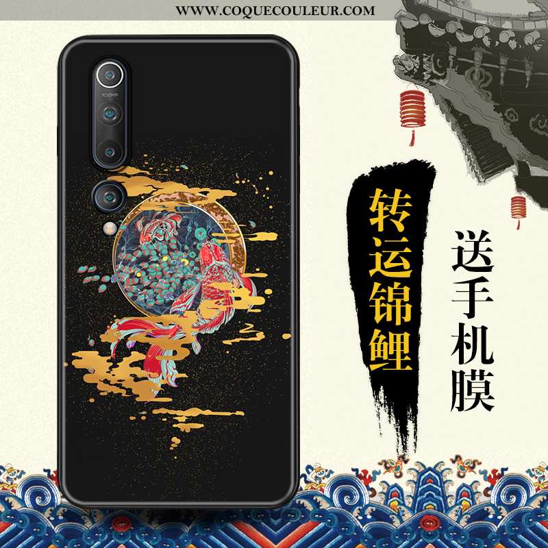 Housse Xiaomi Mi 10 Tendance Style Chinois Téléphone Portable, Étui Xiaomi Mi 10 Protection Bleu