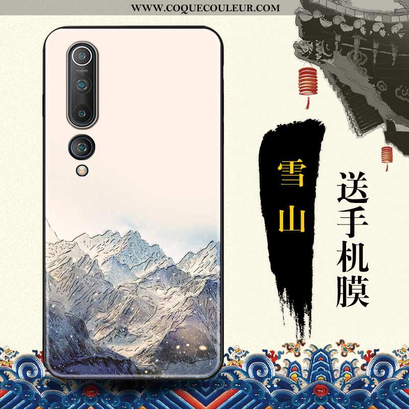 Housse Xiaomi Mi 10 Tendance Style Chinois Téléphone Portable, Étui Xiaomi Mi 10 Protection Bleu