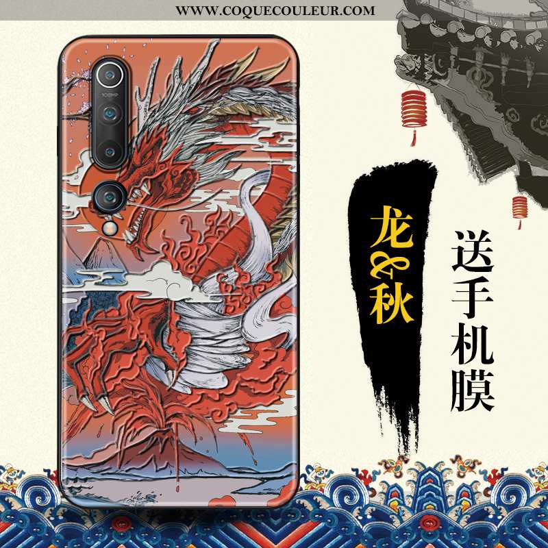 Housse Xiaomi Mi 10 Tendance Style Chinois Téléphone Portable, Étui Xiaomi Mi 10 Protection Bleu