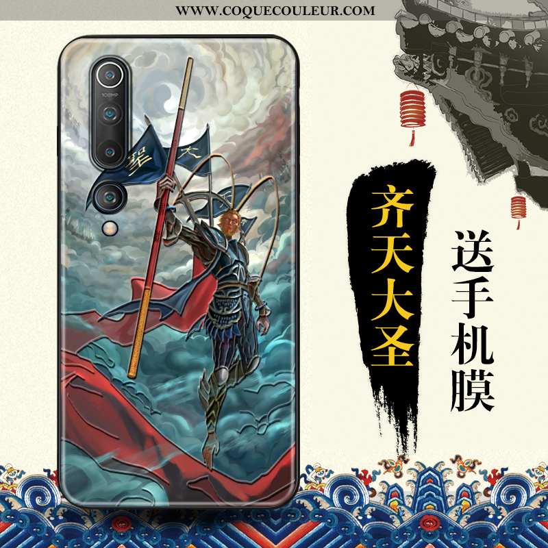 Housse Xiaomi Mi 10 Tendance Style Chinois Téléphone Portable, Étui Xiaomi Mi 10 Protection Bleu