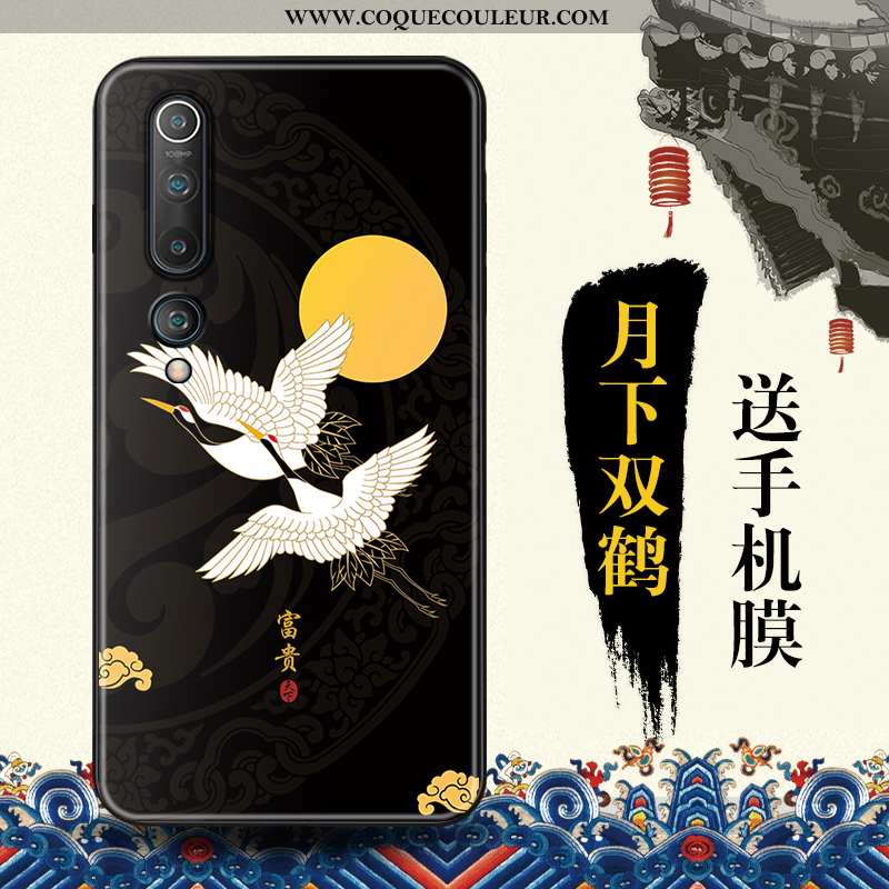 Housse Xiaomi Mi 10 Tendance Style Chinois Téléphone Portable, Étui Xiaomi Mi 10 Protection Bleu