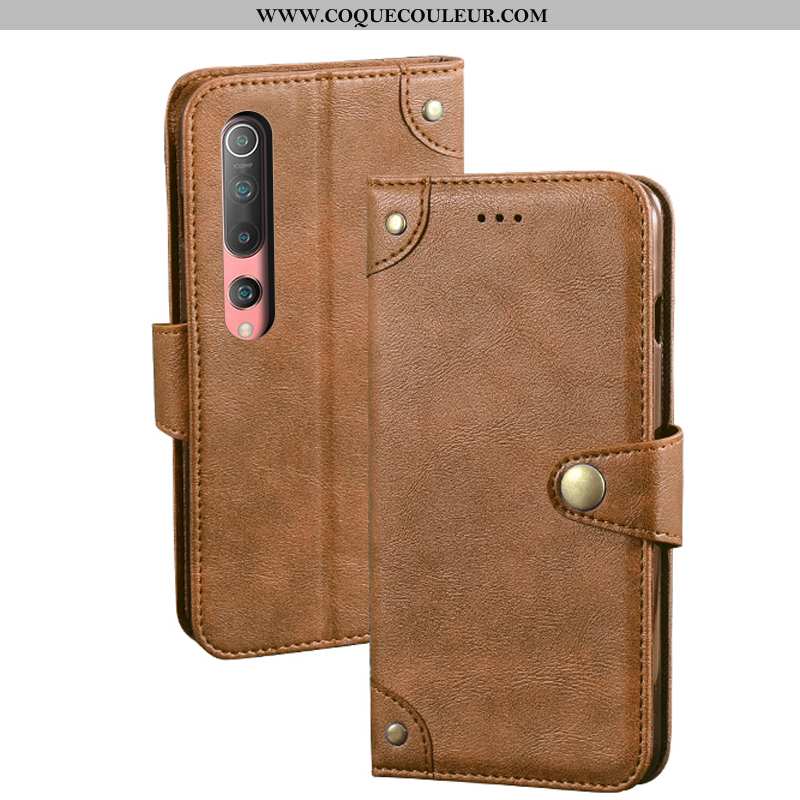 Étui Xiaomi Mi 10 Fluide Doux Personnalité Tendance, Coque Xiaomi Mi 10 Protection Cuir Noir