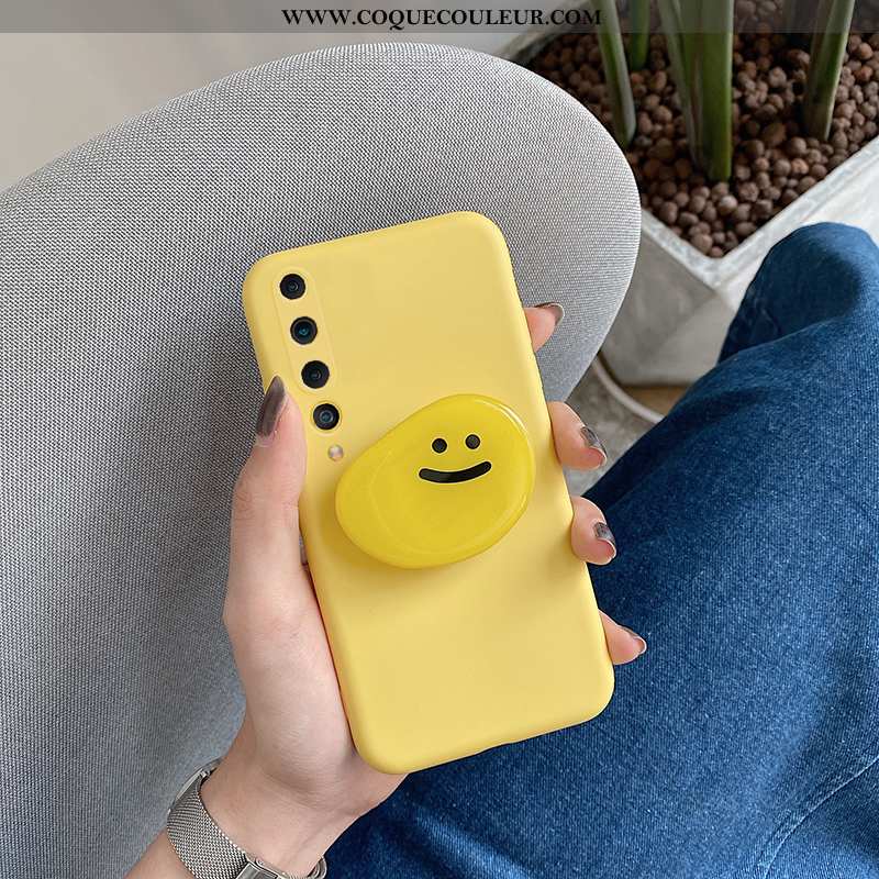 Coque Xiaomi Mi 10 Tendance Téléphone Portable, Housse Xiaomi Mi 10 Fluide Doux Support Jaune