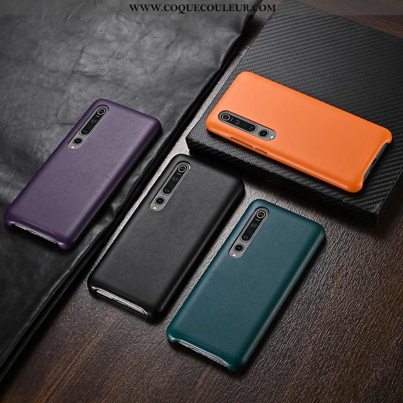 Étui Xiaomi Mi 10 Délavé En Daim Légère Téléphone Portable, Coque Xiaomi Mi 10 Personnalité Orange