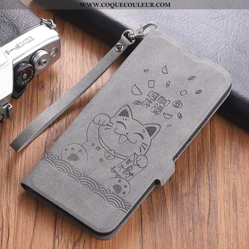 Coque Xiaomi Mi 10 Tendance Modèle Fleurie Incassable, Housse Xiaomi Mi 10 Cuir Silicone Gris