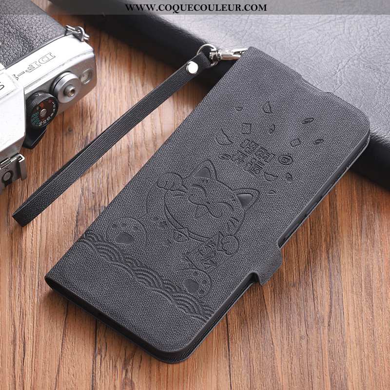 Coque Xiaomi Mi 10 Tendance Modèle Fleurie Incassable, Housse Xiaomi Mi 10 Cuir Silicone Gris