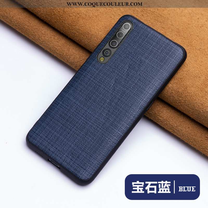 Coque Xiaomi Mi 10 Tendance Créatif Luxe, Housse Xiaomi Mi 10 Légère Étui Bleu Foncé