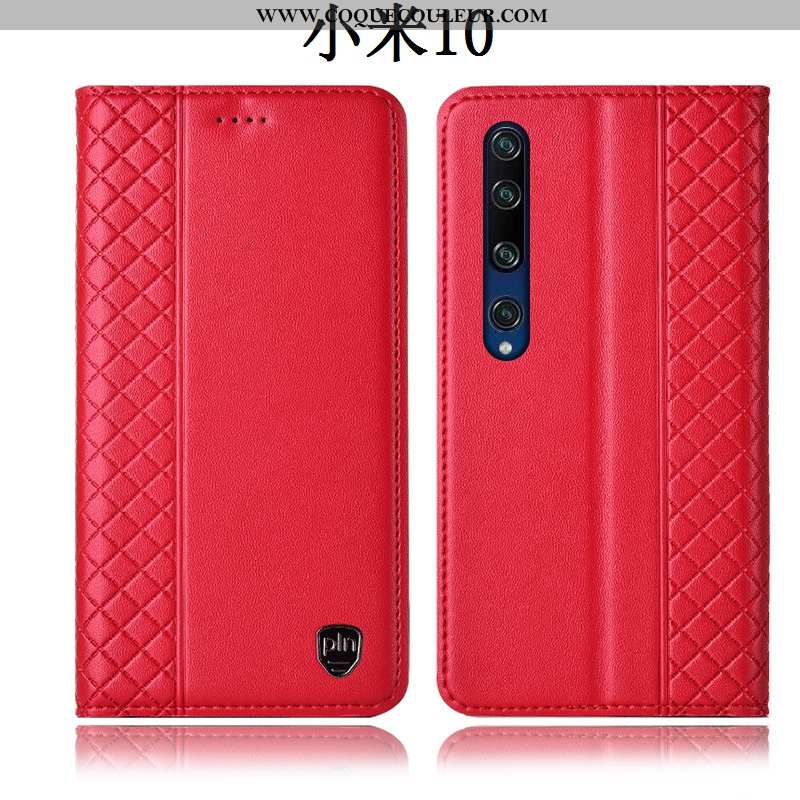 Étui Xiaomi Mi 10 Protection Coque Petit, Xiaomi Mi 10 Cuir Véritable Jaune