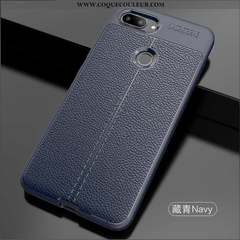 Étui Xiaomi Mi 8 Lite Cuir Coque Noir, Xiaomi Mi 8 Lite Modèle Fleurie Litchi Noir