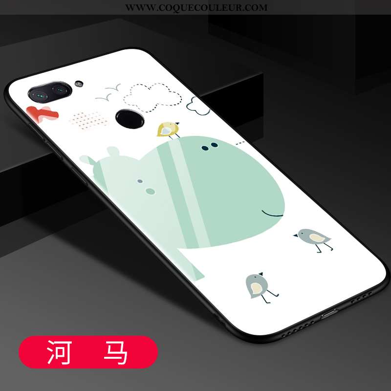 Étui Xiaomi Mi 8 Lite Protection Jeunesse Téléphone Portable, Coque Xiaomi Mi 8 Lite Verre Rose