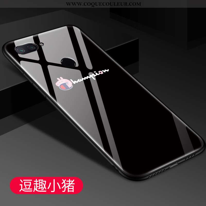 Étui Xiaomi Mi 8 Lite Protection Jeunesse Téléphone Portable, Coque Xiaomi Mi 8 Lite Verre Rose