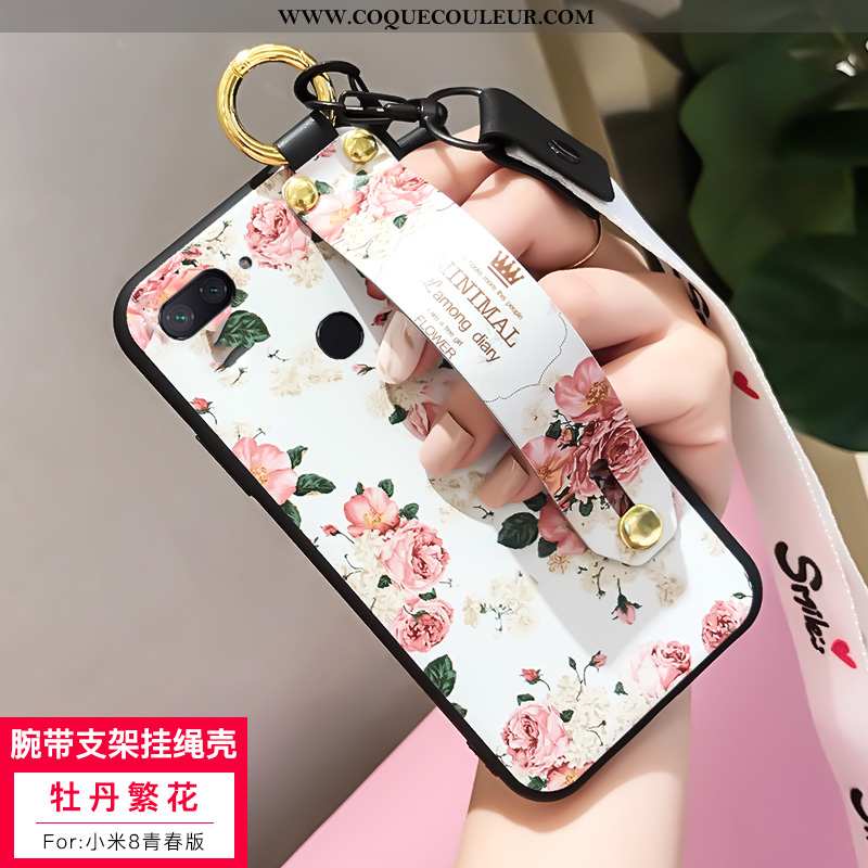 Coque Xiaomi Mi 8 Lite Ornements Suspendus Incassable Petit, Housse Xiaomi Mi 8 Lite Fluide Doux Ble