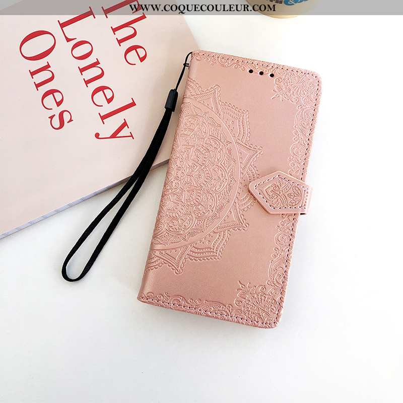 Étui Xiaomi Mi 8 Lite Cuir Petit Téléphone Portable, Coque Xiaomi Mi 8 Lite Tout Compris Rose