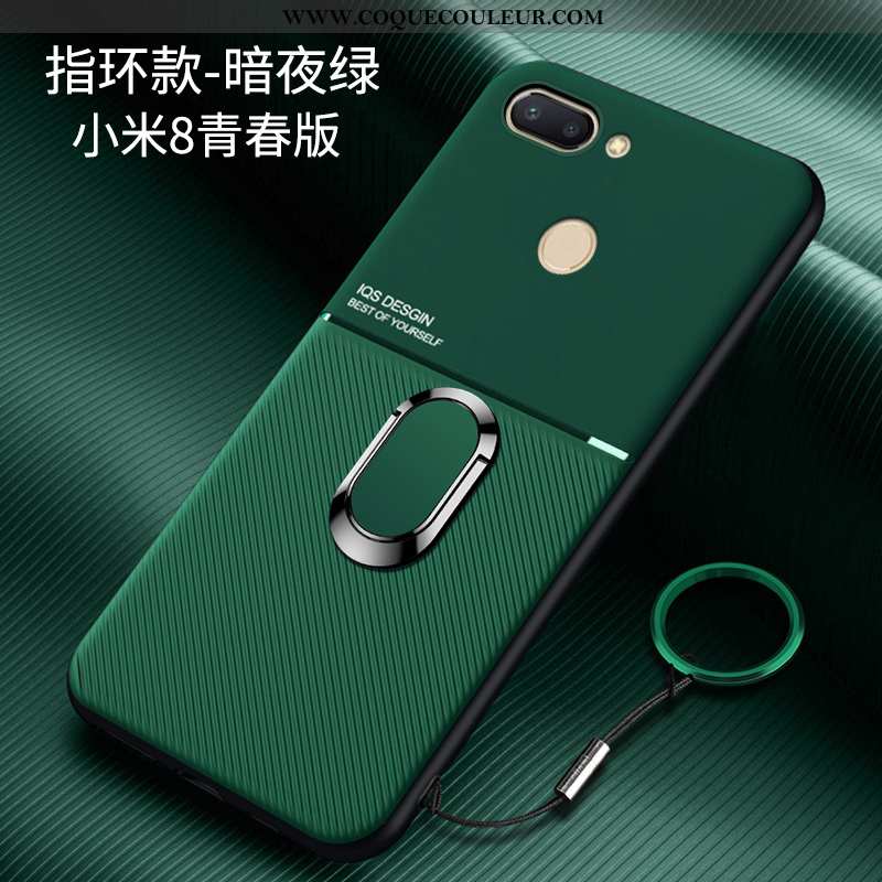 Étui Xiaomi Mi 8 Lite Délavé En Daim Modèle Fleurie Bleu, Coque Xiaomi Mi 8 Lite Personnalité Silico