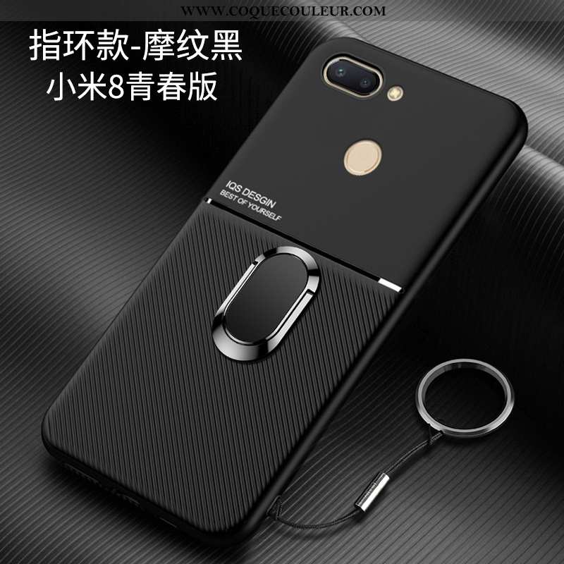 Étui Xiaomi Mi 8 Lite Délavé En Daim Modèle Fleurie Bleu, Coque Xiaomi Mi 8 Lite Personnalité Silico