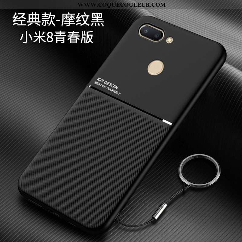 Étui Xiaomi Mi 8 Lite Délavé En Daim Modèle Fleurie Bleu, Coque Xiaomi Mi 8 Lite Personnalité Silico