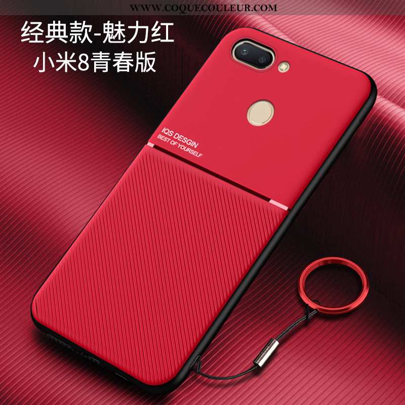 Étui Xiaomi Mi 8 Lite Délavé En Daim Modèle Fleurie Bleu, Coque Xiaomi Mi 8 Lite Personnalité Silico