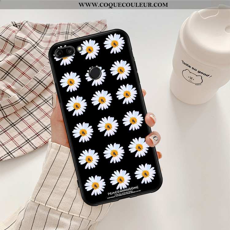 Coque Xiaomi Mi 8 Lite Tendance Amoureux Simple, Housse Xiaomi Mi 8 Lite Fluide Doux Jeunesse Noir