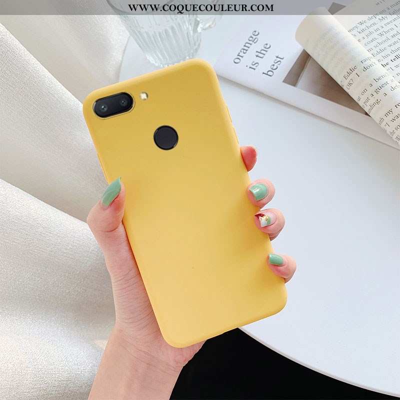 Coque Xiaomi Mi 8 Lite Cuir Petit, Housse Xiaomi Mi 8 Lite Étui Jaune