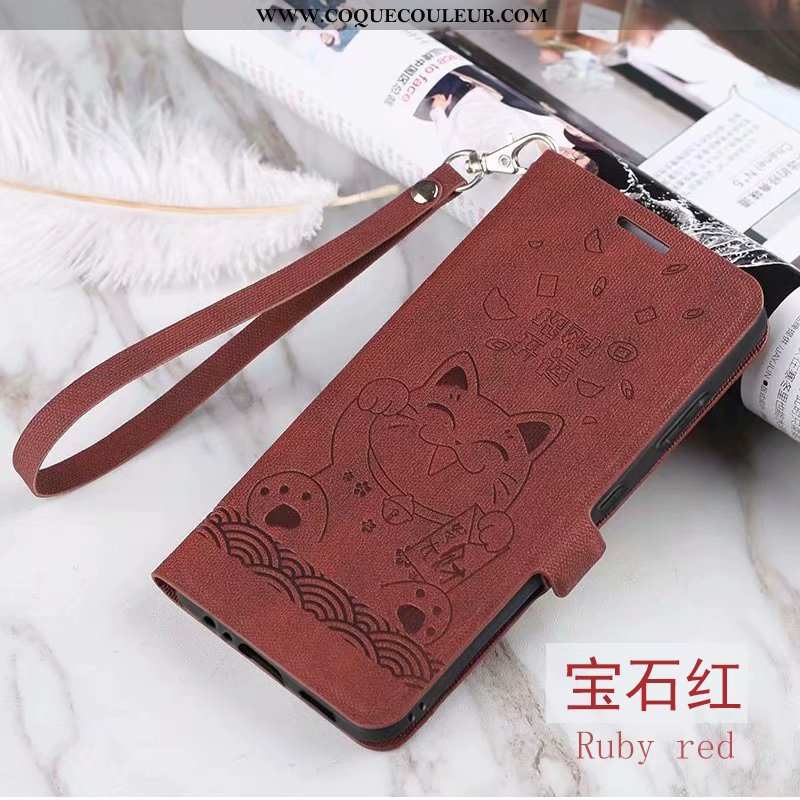 Housse Xiaomi Mi 8 Lite Vintage Modèle Fleurie Incassable, Étui Xiaomi Mi 8 Lite Cuir Clamshell Gris