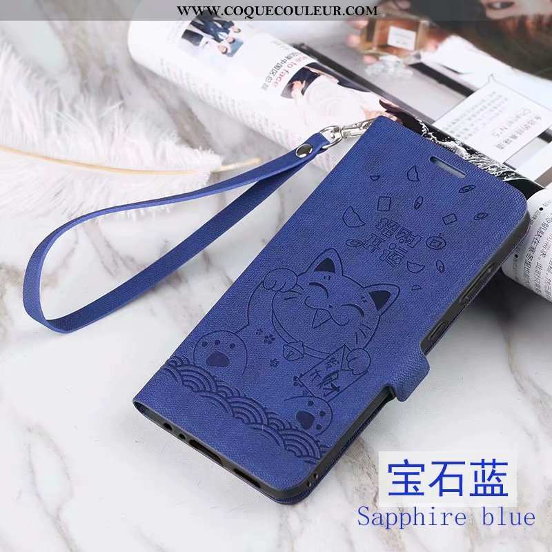 Housse Xiaomi Mi 8 Lite Vintage Modèle Fleurie Incassable, Étui Xiaomi Mi 8 Lite Cuir Clamshell Gris