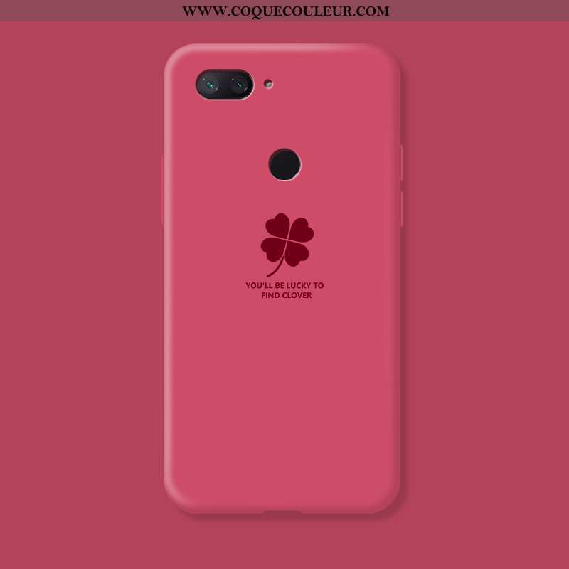 Étui Xiaomi Mi 8 Lite Créatif Coque Petit, Xiaomi Mi 8 Lite Silicone Rouge