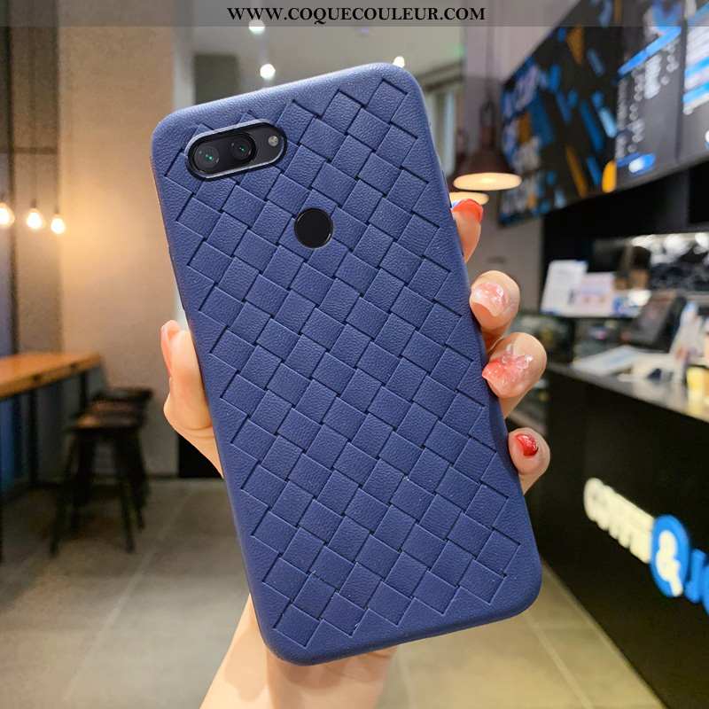 Étui Xiaomi Mi 8 Lite Modèle Fleurie Petit Membrane, Coque Xiaomi Mi 8 Lite Fluide Doux Tissage Roug