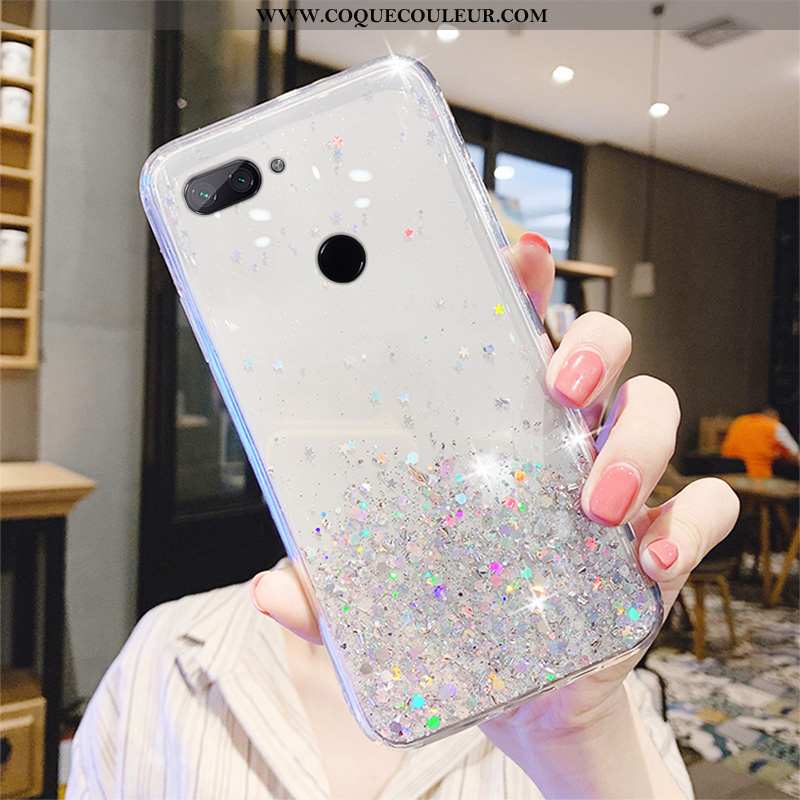 Housse Xiaomi Mi 8 Lite Créatif Transparent Luxe, Étui Xiaomi Mi 8 Lite Protection Rose